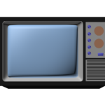 An image showcasing a dimly lit living room, with the television screen emitting vibrant and realistic colors