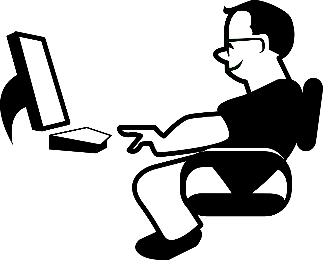 En Sie ein Bild, das eine Person zeigt, die eine Blaulicht-Schutzbrille trägt und in einem gut beleuchteten Raum mit angemessener Umgebungsbeleuchtung sitzt, während sie im Hintergrund einen ergonomisch positionierten Monitor mit einem höhenverstellbaren Schreibtisch verwendet